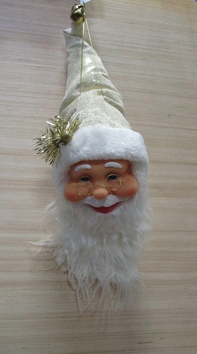 Large Santa Head Christmas Decoration 55cm Champagne