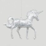 Unicorn Silver 10cm Christmas Tree Decoration / Ornaments Pack x 4