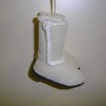 2 Pairs Faux Uggs / Snowboots Christmas Tree Ornaments / Decorations 4in
