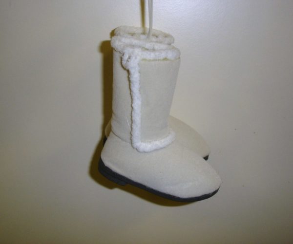 2 Pairs Faux Uggs / Snowboots Christmas Tree Ornaments / Decorations 4in