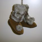 2 Pairs Faux Uggs / Snowboots Christmas Tree Ornaments / Decorations 4in