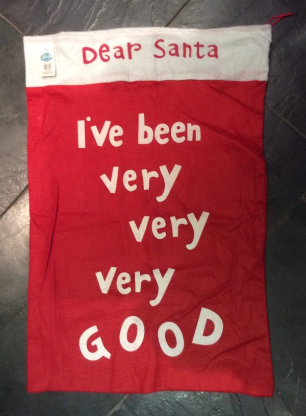 Christmas Santa's Sack 80cm 'I've Been Very Very Very Good' Childs Gift Bag