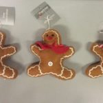 Gingerbread Tree Hanger Christmas Decorations 13cm Pack x 3 Assorted Fabric Figure