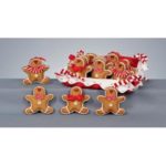 Gingerbread Tree Hanger Christmas Decorations 13cm Pack x 3 Assorted Fabric Figure