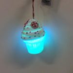 9cm LED Colour Changing Cup Cake Christmas Decoration Battery - Operated
