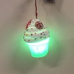 9cm LED Colour Changing Cup Cake Christmas Decoration Battery - Operated