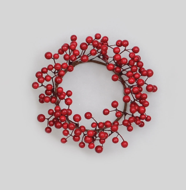 Candle Ring Large 20cm Christmas Decoration Naked 'Red Berry'