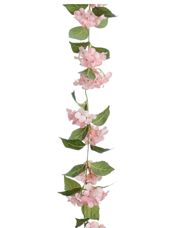 Pink Hydrangea Garland 180cm Silk Flowers Garland
