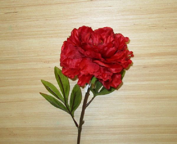 Peony Large 'Red' Artificial Silk Flowers Pack x 12 Stems Deal !