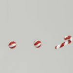 Candy Cane/Ball Garlands 120cm Long Red/White Christmas Decoration x 2