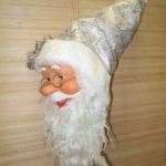 Large Santa Head Christmas Decoration 55cm Silver