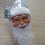 Large Santa Head Christmas Decoration 55cm Silver