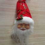 Santa Head Small Christmas Decoration 25cm Red Pack x4