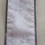 10 yard Roll 'White Xmas Tree' Fabric Wire Edge Christmas Ribbon 2.5in Wide