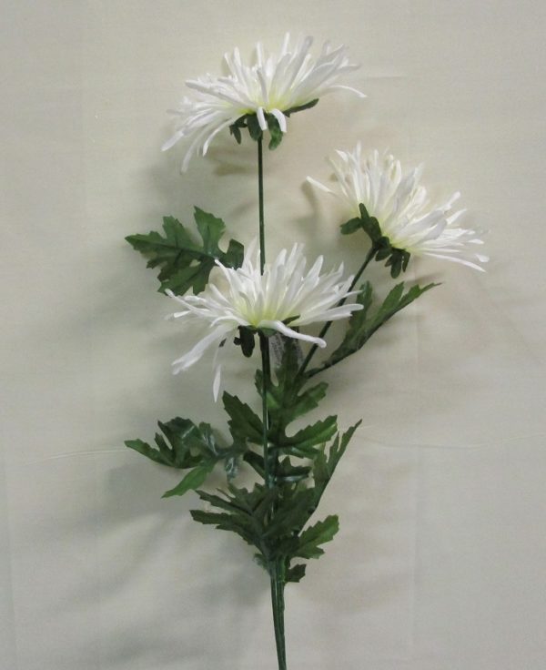 Spider Mum Sprays x 3 Artificial Silk Flowers Cream Superb Value Pack 12 Stems