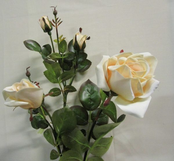 Deluxe Ivory Spray Roses Artificial Silk Flowers RRP 7.99 (Per Stem) Pack x3 Stems