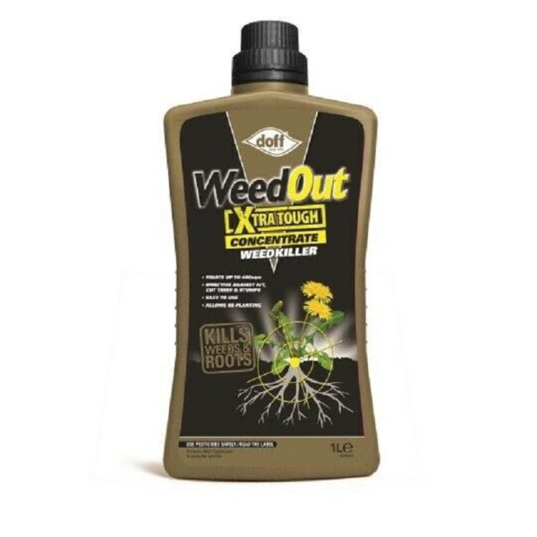 Doff WeedOut Extra Tough Weedkiller Concentrate Kills Weeds Ivy & Roots 1ltr