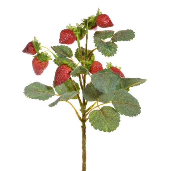 Strawberry Bush/Pick Artificial Fruit & Flowers 31cm