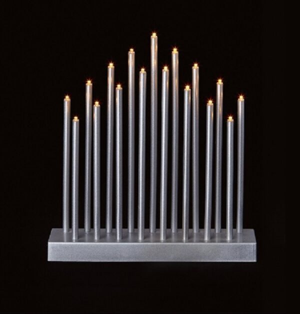 17 Lamp Silver Candlebridge 29cm Size Batt-Op & Timer Christmas Light