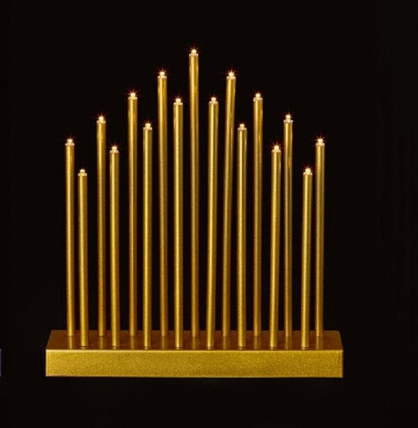 17 Lamp Gold Candlebridge 29cm Size Batt-Op & Timer Christmas Light