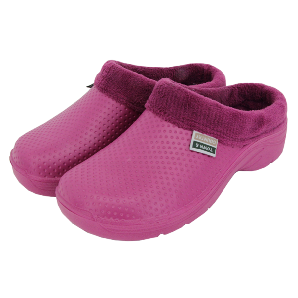 Town & Country Fleecy EVA Cloggies Raspberry Unisex UK Size 8