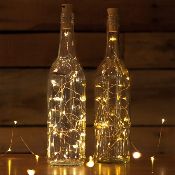 Bottle Stopper 10 Warm White LED's Pack x2 Premier Decorations
