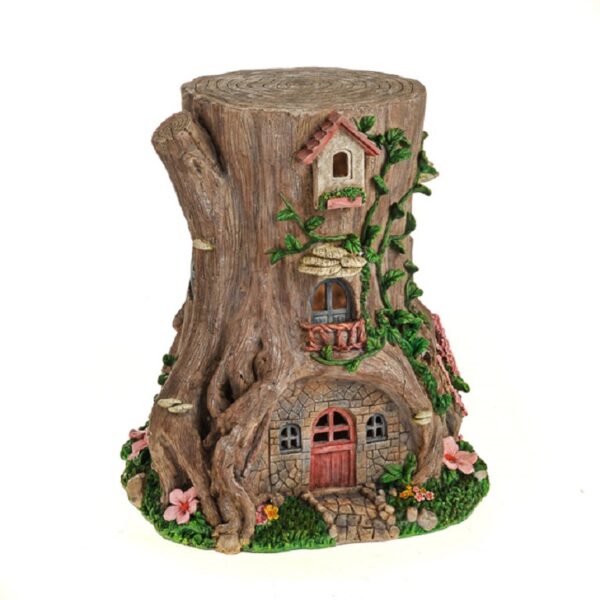 Secret Garden Solar Tree Stump Fairy House Large 41.5cm