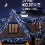 720 LED Snowing WHITE Icicles + Timer Premier Decorations Christmas Lights