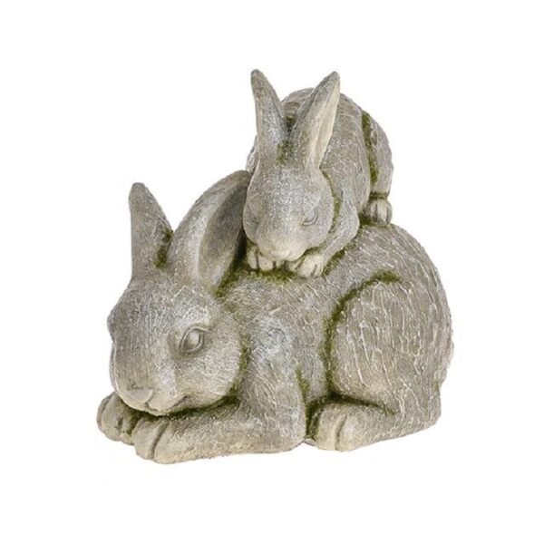 Mother Rabbit & Baby Relaxing Figurine / Ornament 31.5cm