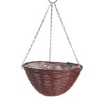 Rattan Effect Brown Hanging Basket 35cm (14") Gardman