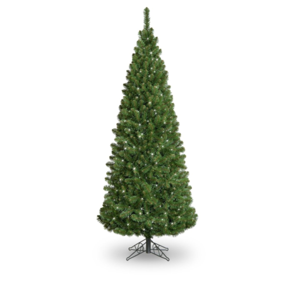 7' Pre-lit (450 LED) Slim Green Glacier Pine Artificial Christmas Tree Swift