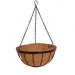 16' Metal Georgian Hanging Basket with Liner Black Gardman 00920