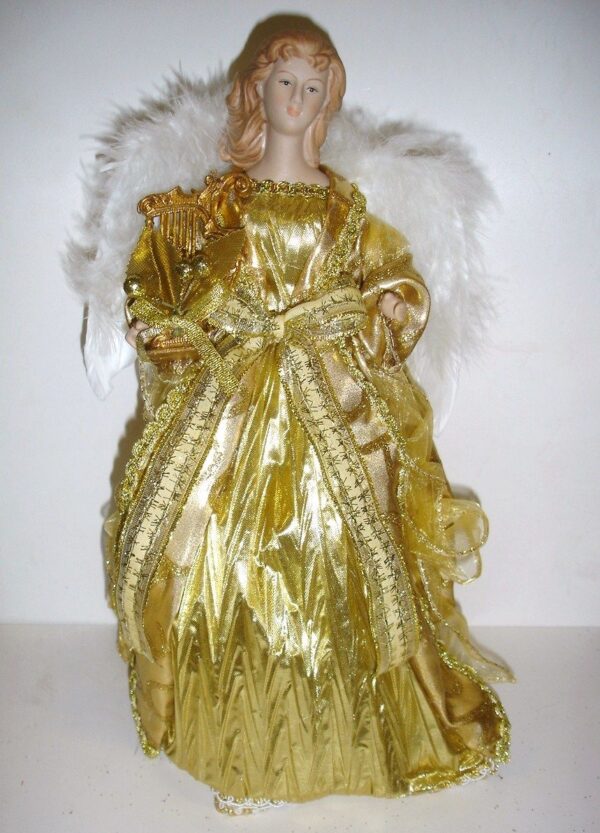 New 12in Gold Dressed Angel Tree Top Figurine Christmas Figure Decoration