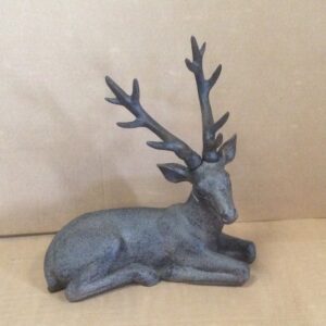 Natural Resin Stitting Reindeer 35cm Christmas Figurine Decoration