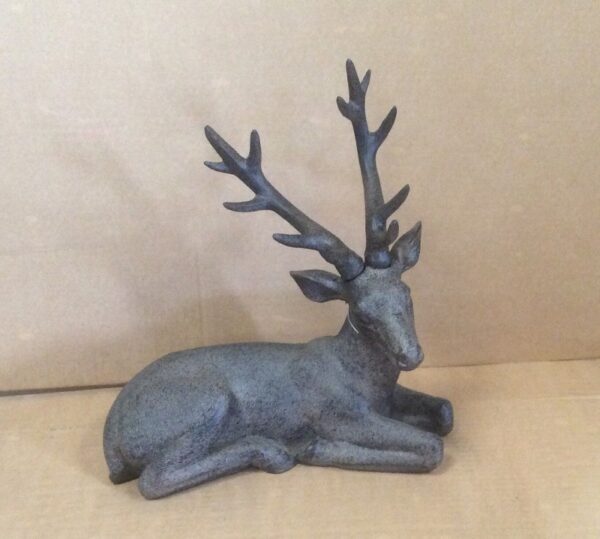 Natural Resin Stitting Reindeer 35cm Christmas Figurine Decoration