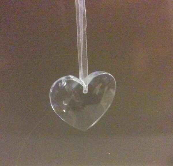 Heart Drop Acrylic Jewel Christmas Tree Decorations 2.5" Pack x6