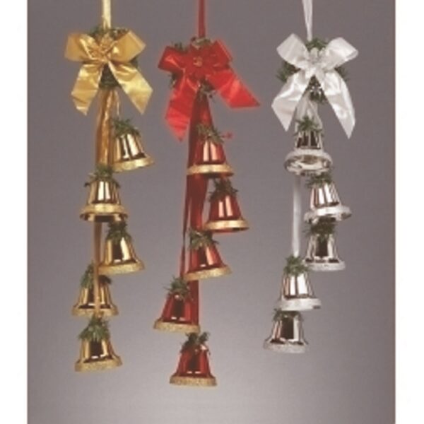 Premier 5pc Bell Cluster Gold Christmas Decoration