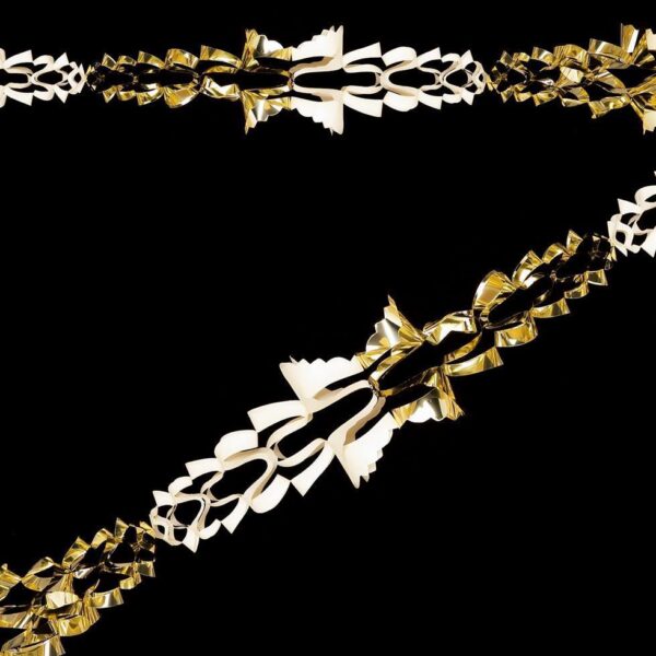 2.7m Long Gold/Cream Foil Garlands 20cm Christmas Decorations  Pack x4