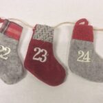 New Design 73 inch Long Mini Christmas Stocking Advent Garland Fabric