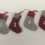 New Design 73 inch Long Mini Christmas Stocking Advent Garland Fabric