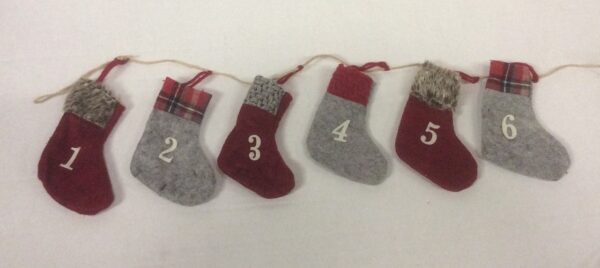 New Design 73 inch Long Mini Christmas Stocking Advent Garland Fabric