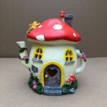 Solar Mushroom Teapot Design Fairy House Garden Lighting