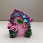 Pink Solar Fairy Door 16cm Garden Lighting
