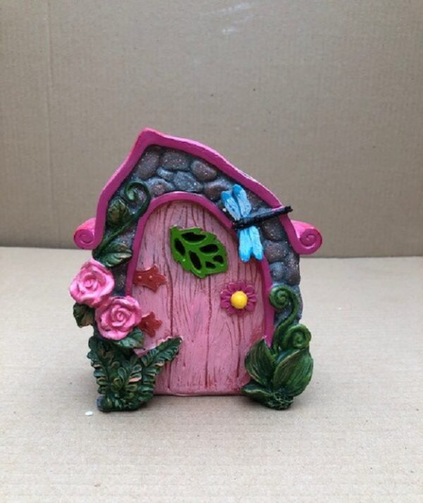 Pink Solar Fairy Door 16cm Garden Lighting