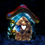 Pink Solar Fairy Door 16cm Garden Lighting