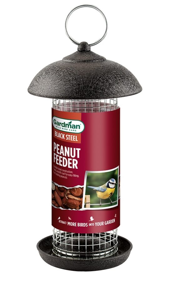 Gardman Black Steel Peanut Feeder Wild Birds Garden Bird Care A01171