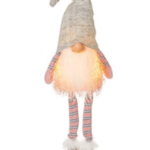 Christmas Gonk Gnome Decoration Santa Figurine LED Lit B/O 50cm Grey Hat