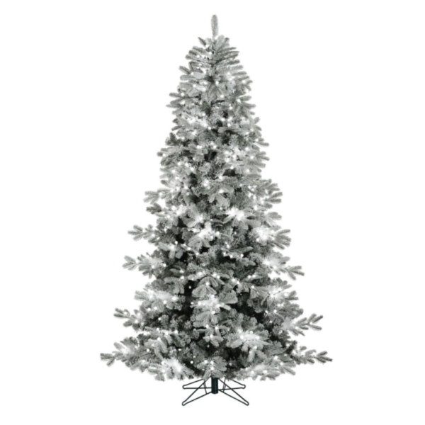7' Jasper Flock Pine Artificial Christmas Tree Swift