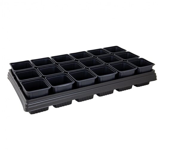 Growing Trays with 18 x 9 cm Pots Pack x3 trays & Pots (54) Gardman