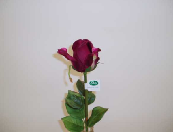 Dark Purple Rose Bud Artificial Silk Flower Pack 12 Stems